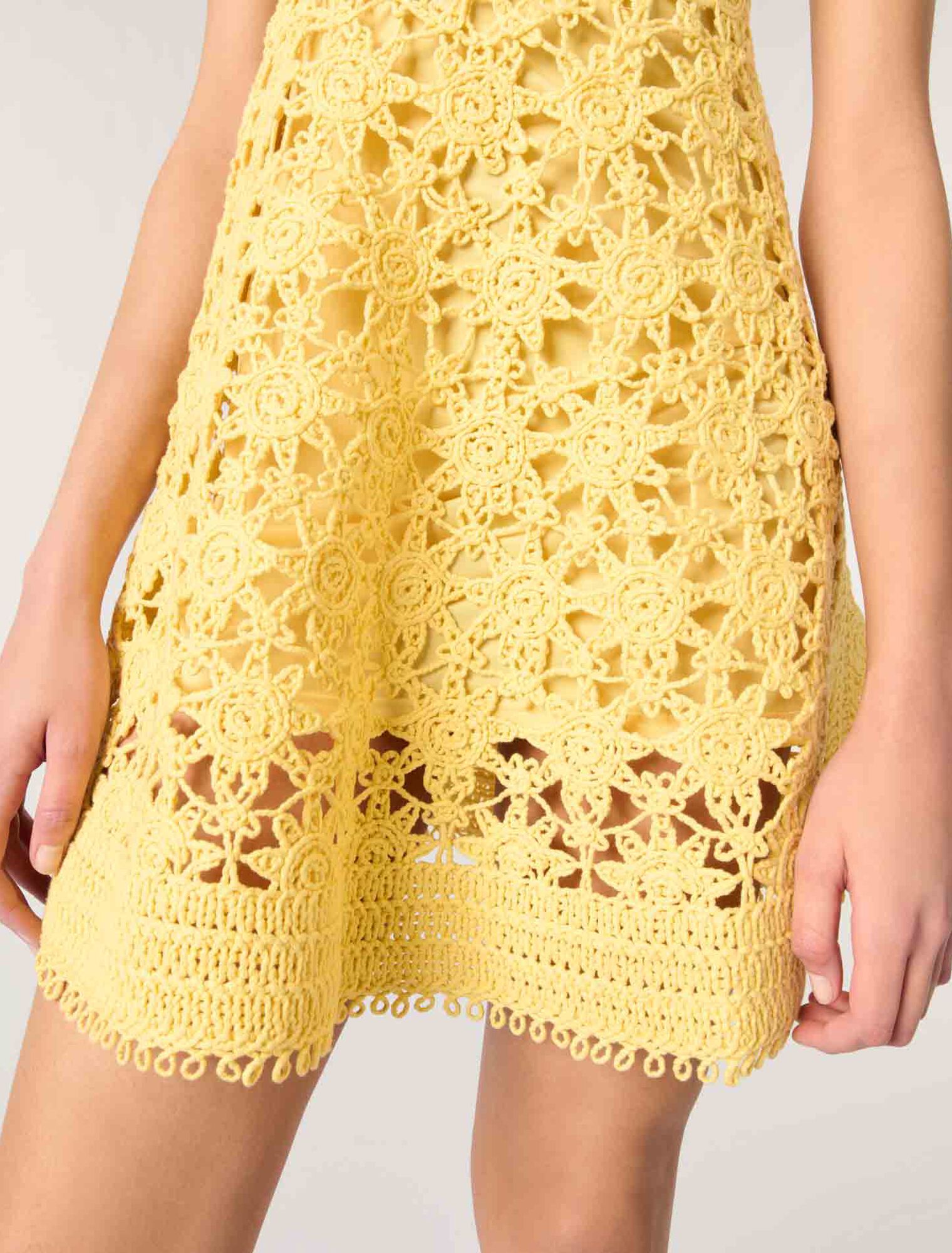Crochet strappy mini dress
