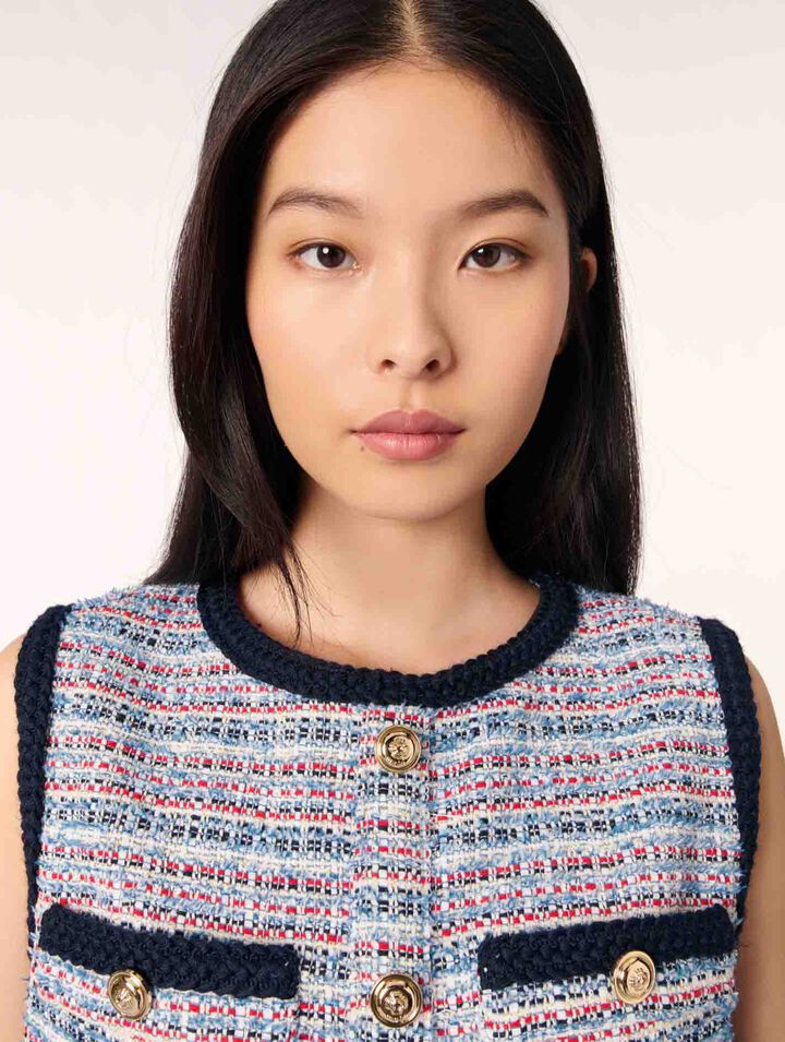 Tweed 2-in-1 mini dress