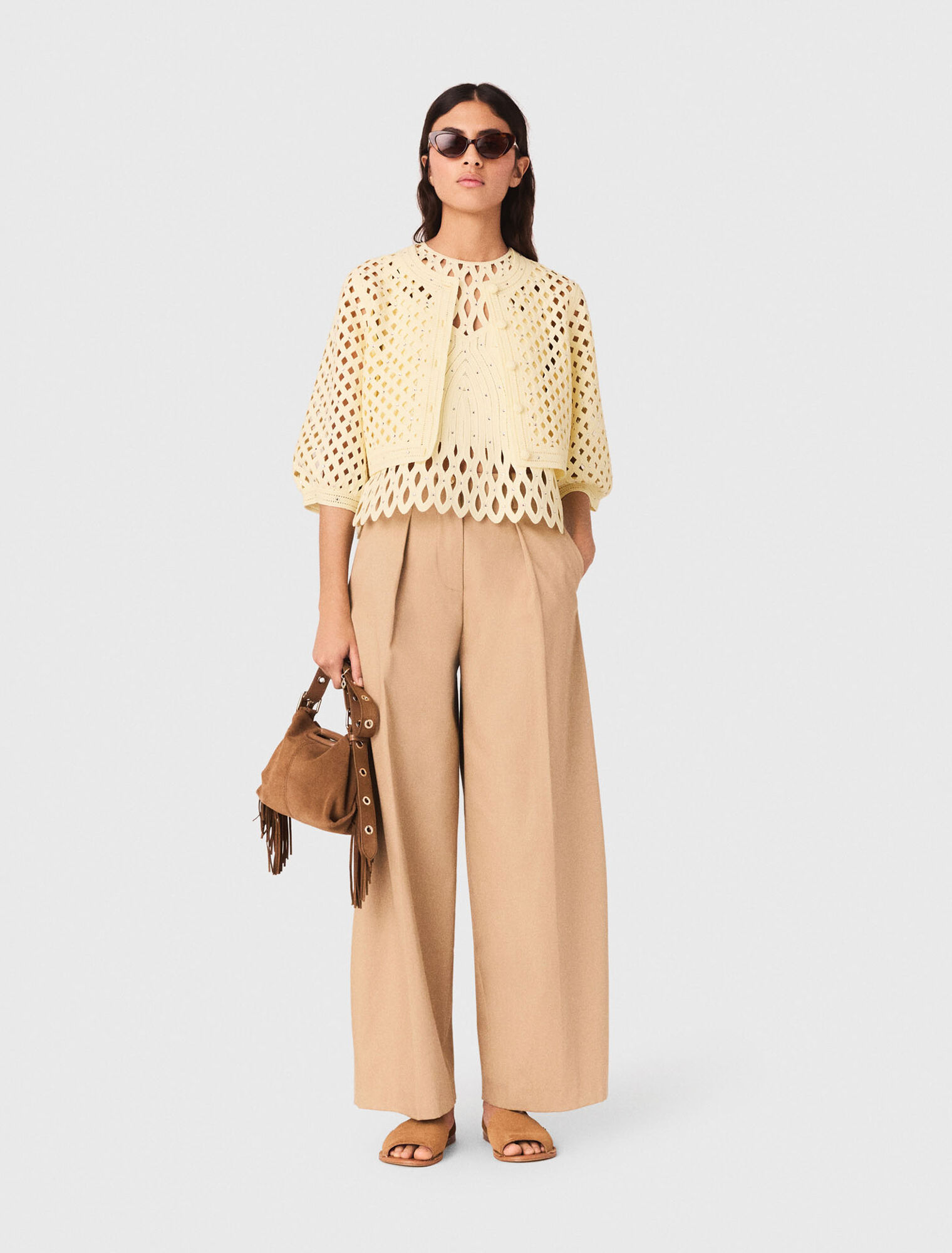 Crochet Rhinestone Cardigan