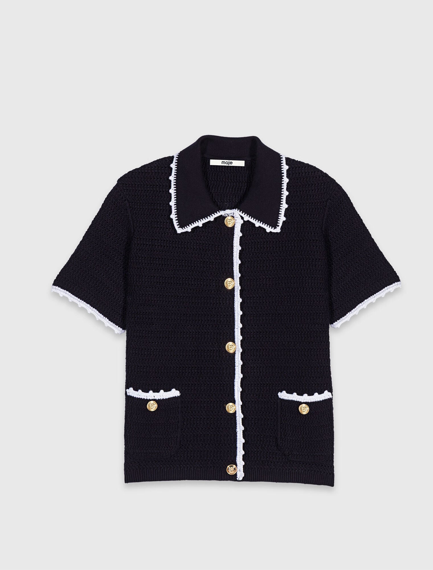 Cardigan avec finitions en crochet