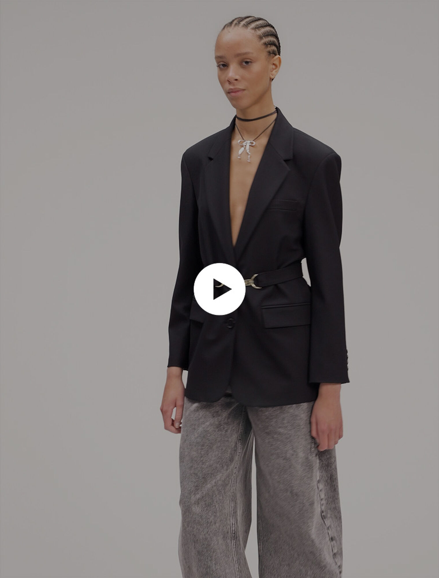 Veste de tailleur à ceinture