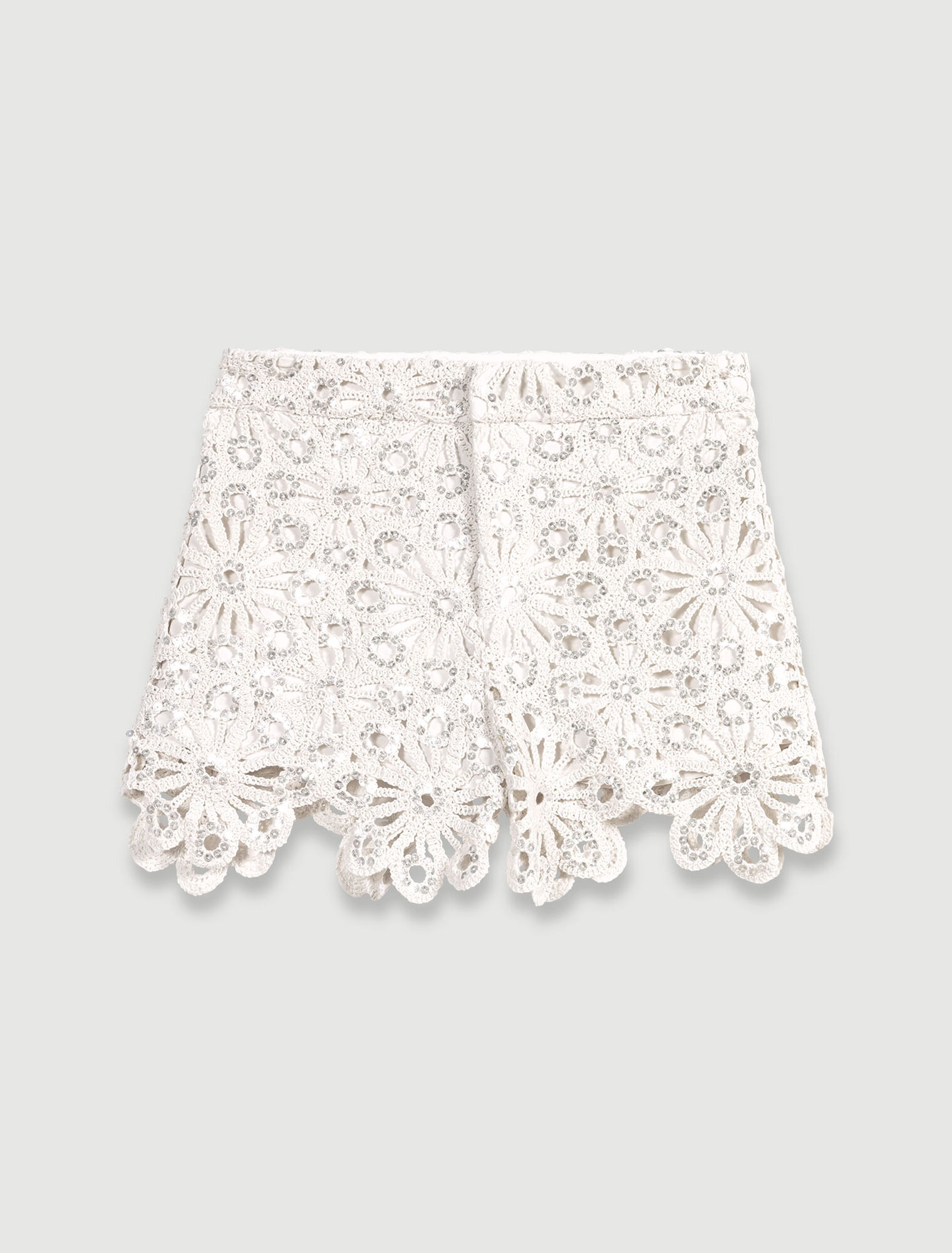Crochet and sequin shorts