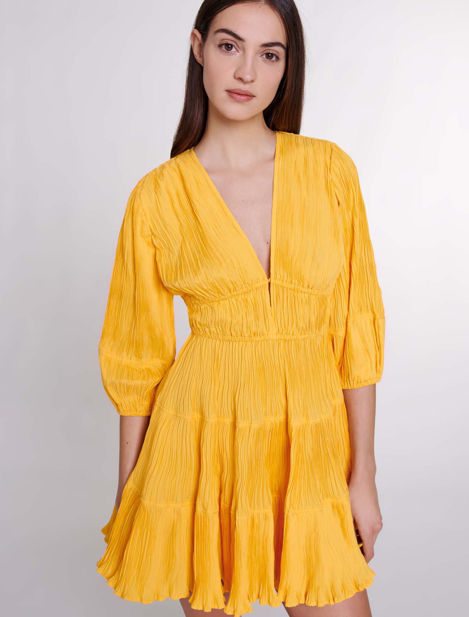 Robe courte froncée