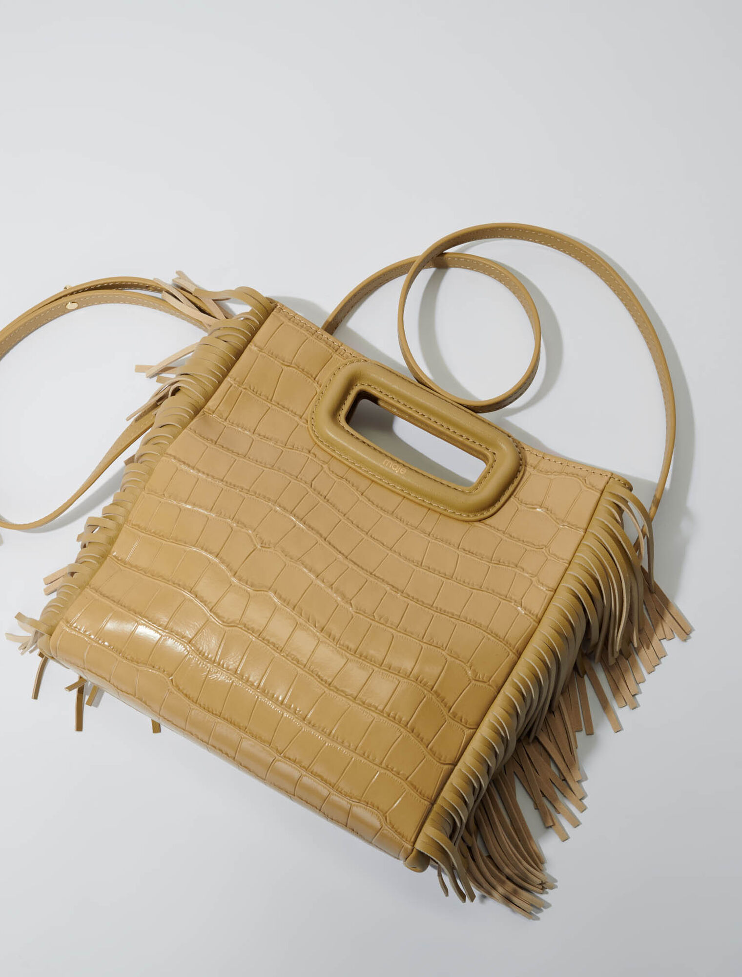Sac M en cuir effet croco