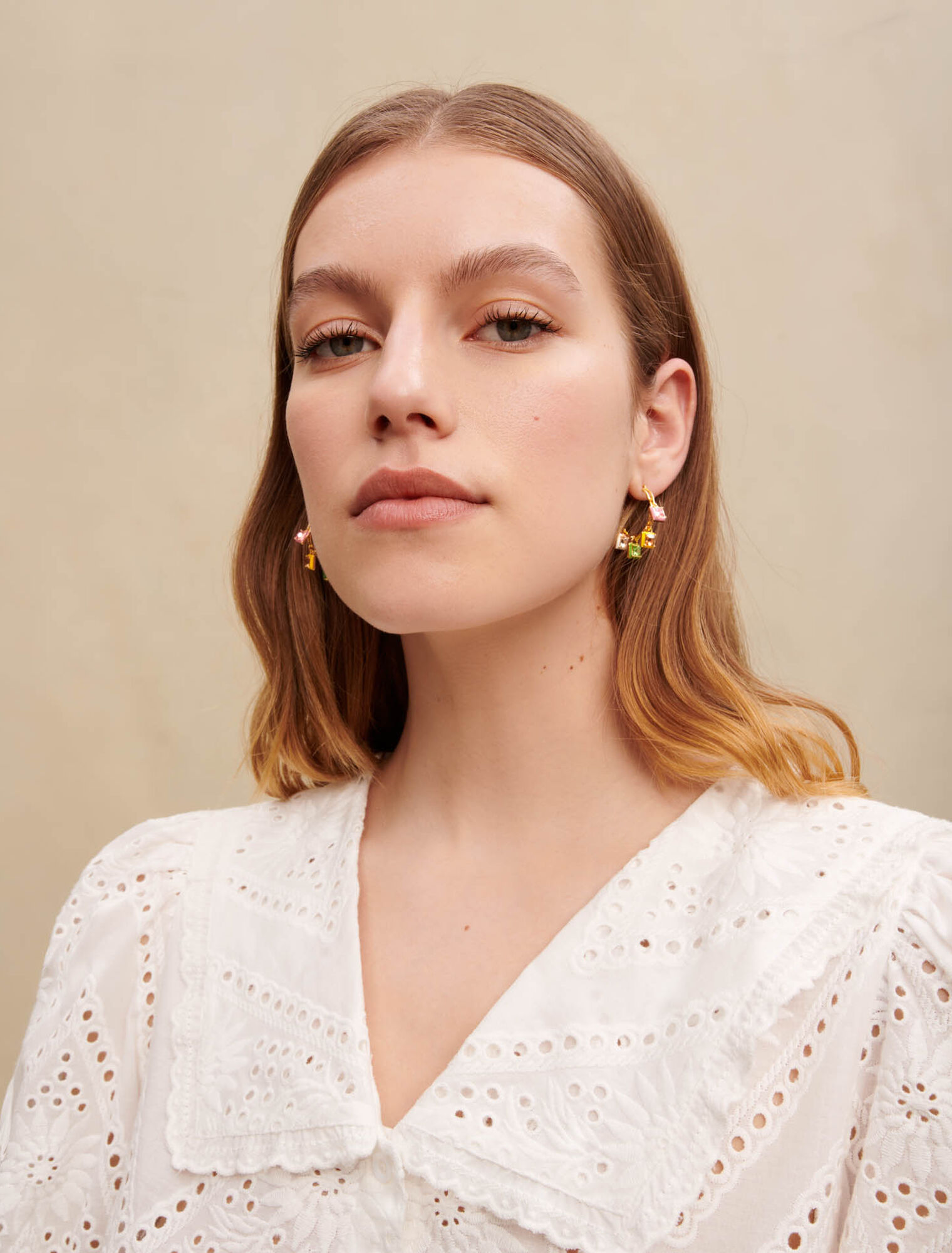 Embroidered cropped shirt