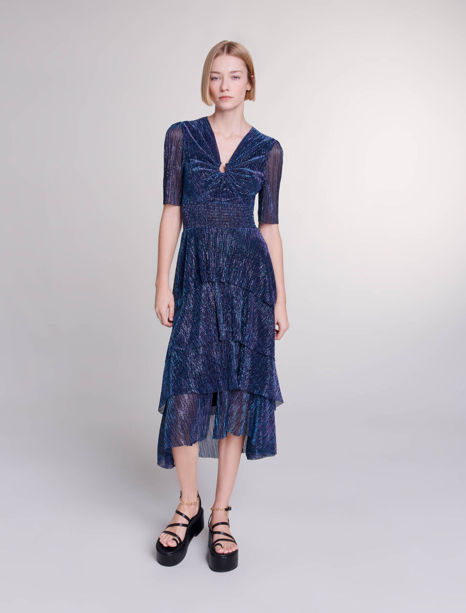 Robe longue à volants