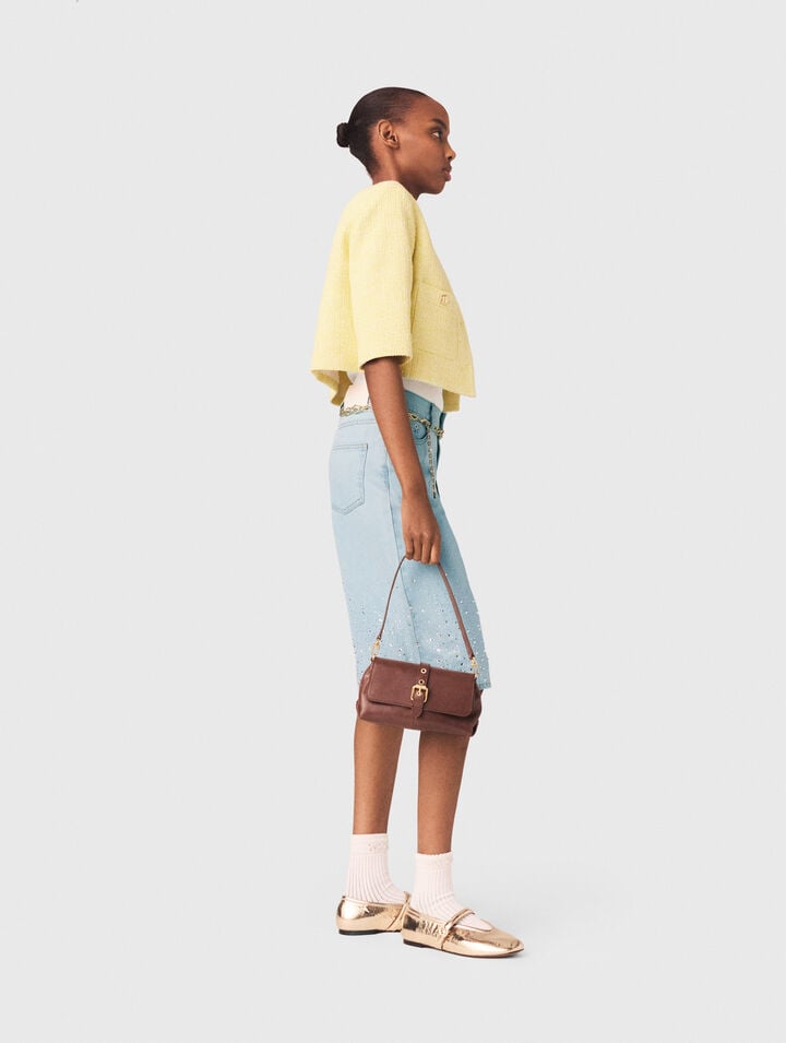 Veste manches courtes en tweed