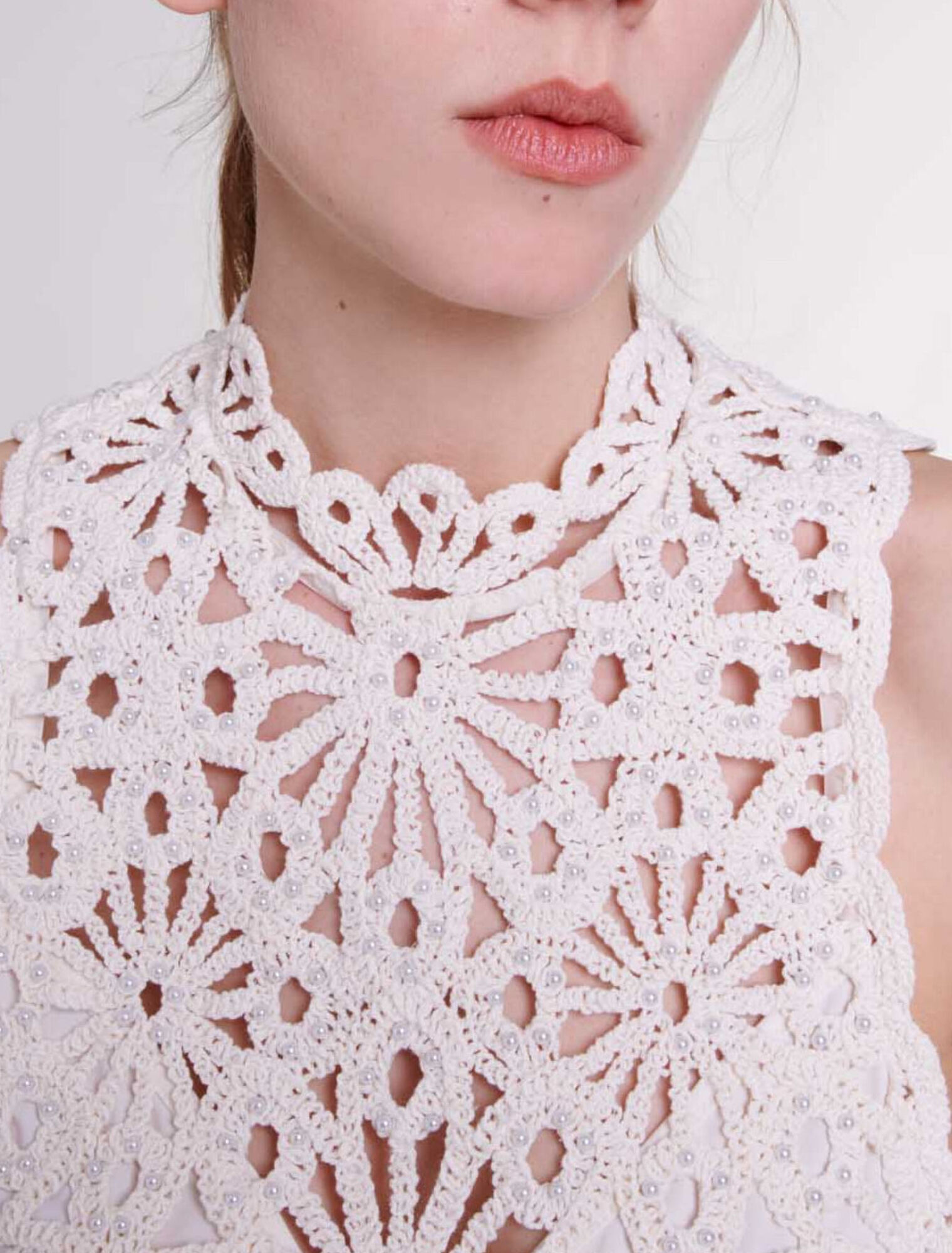 Beaded crochet maxi dress