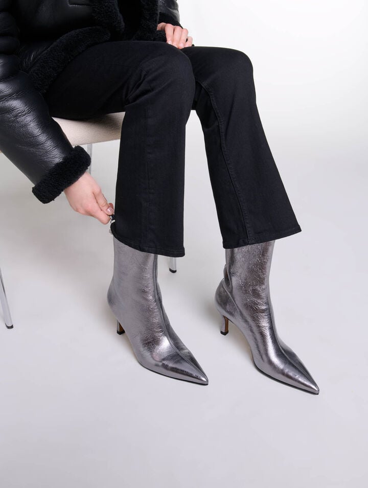 Bottines à bout pointu métalisé