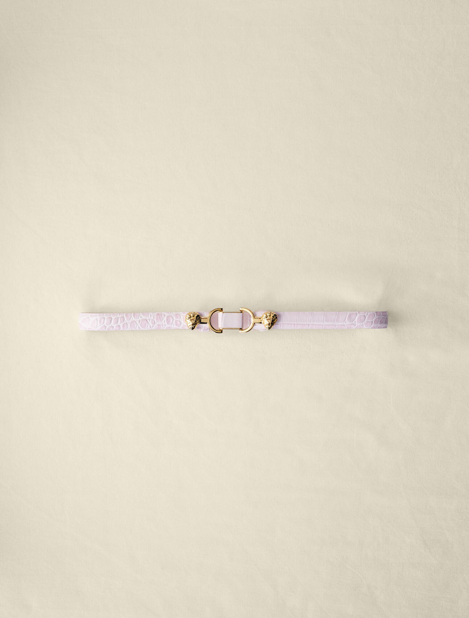 Ceinture fine en cuir à mors lion
