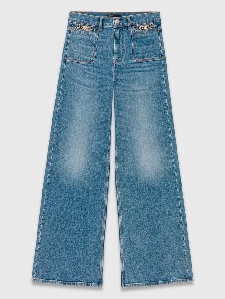 Jean flare avec chaîne
