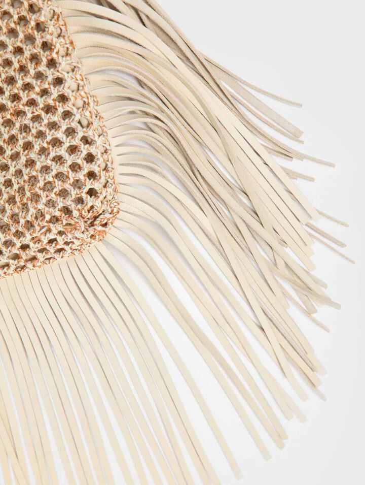 Sac hobo en mesh &agrave; franges