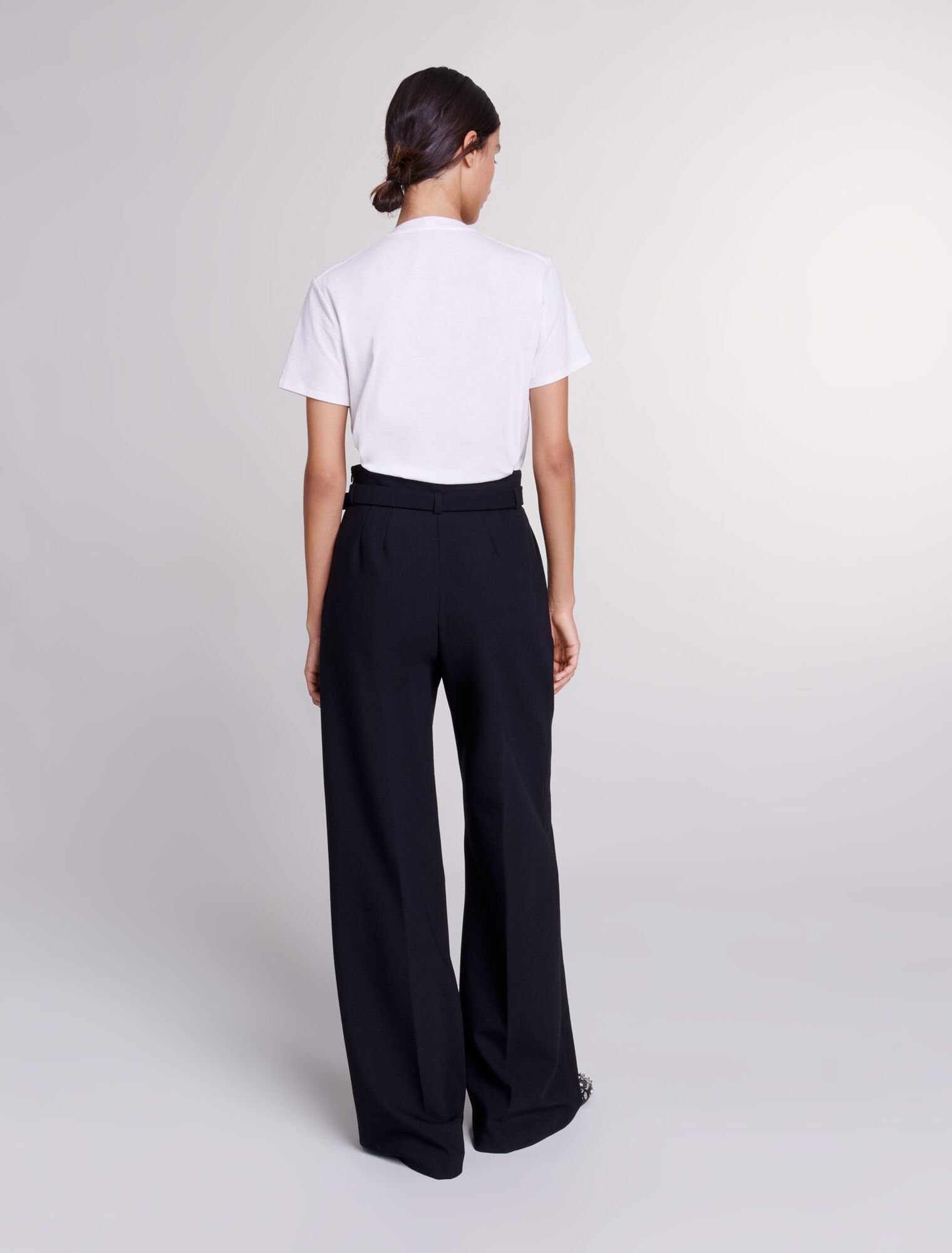 Wide leg pants with belt