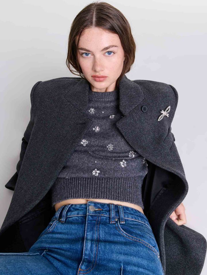 Manteau court en laine