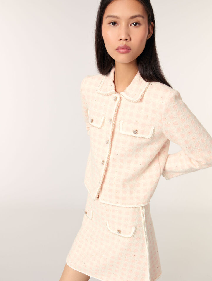 Veste en maille effet tweed