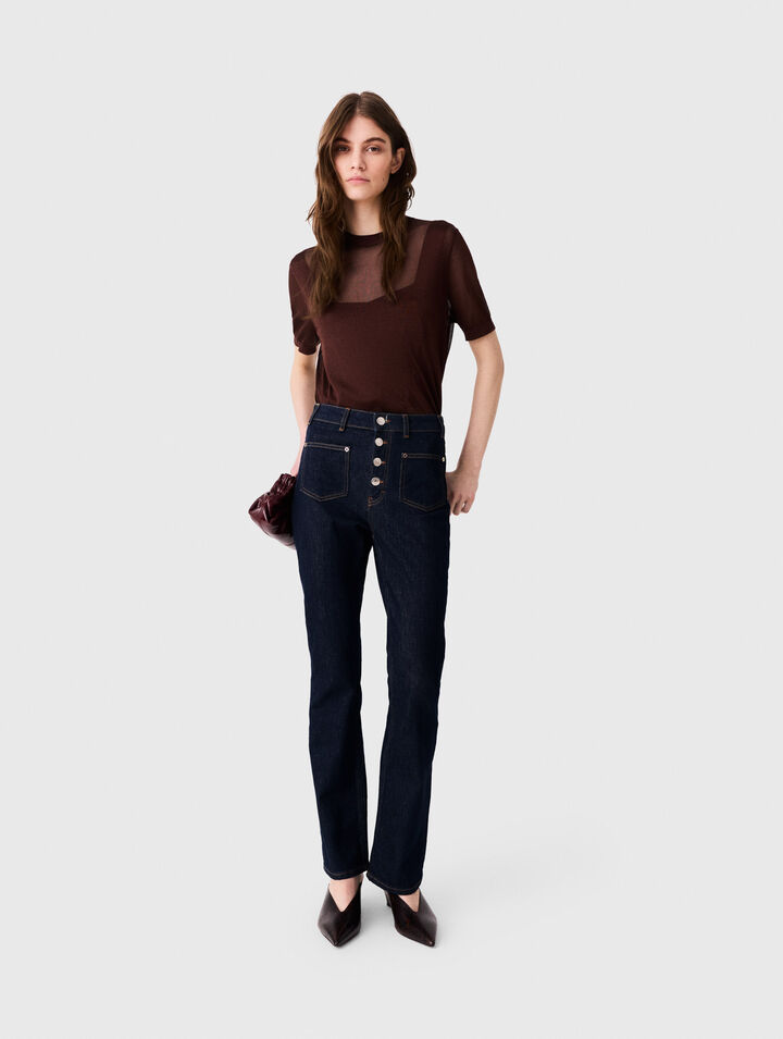 Jean denim &agrave; poches