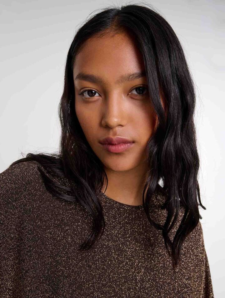 Robe longue en maille brillante