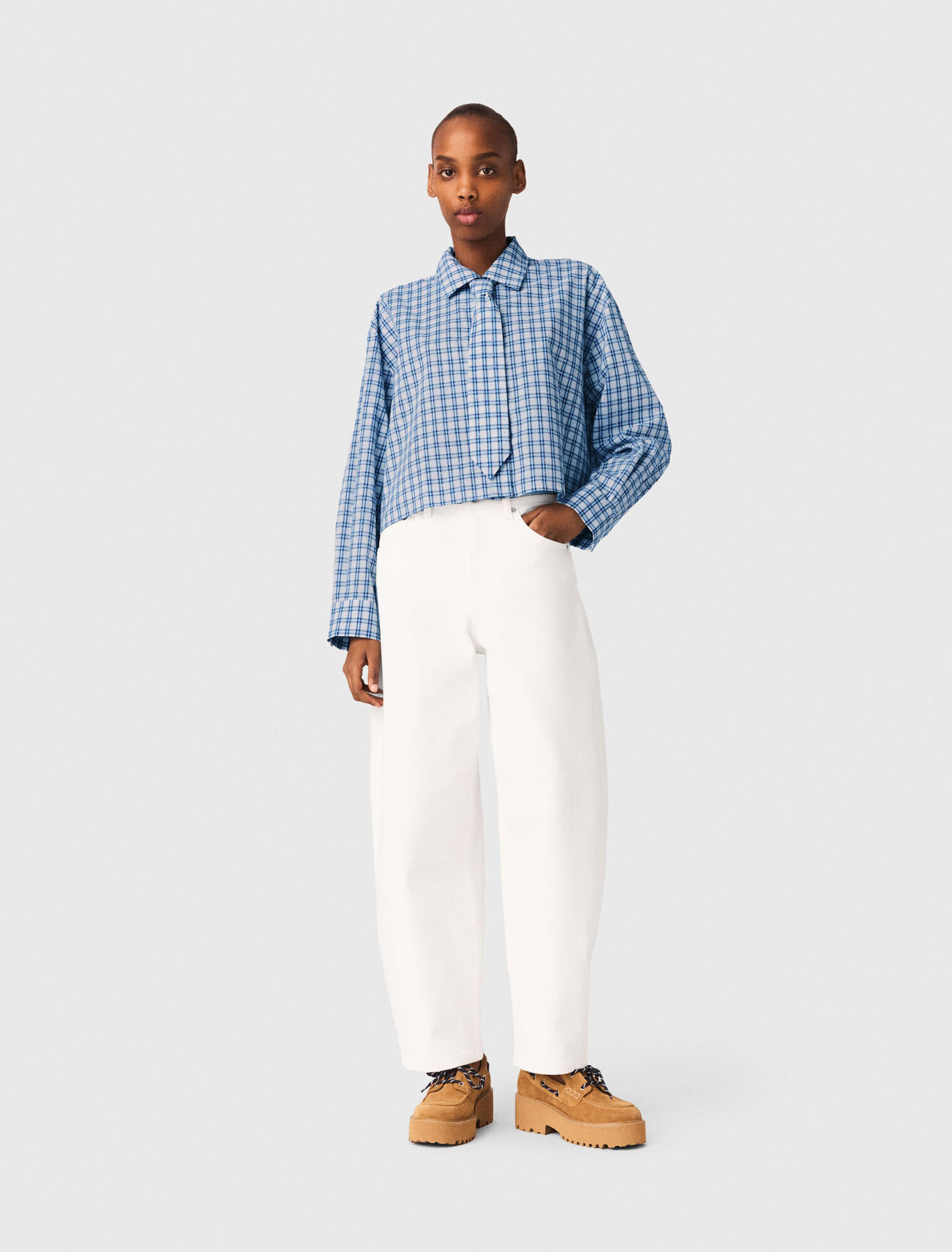 Rhinestone shirt with removable tie