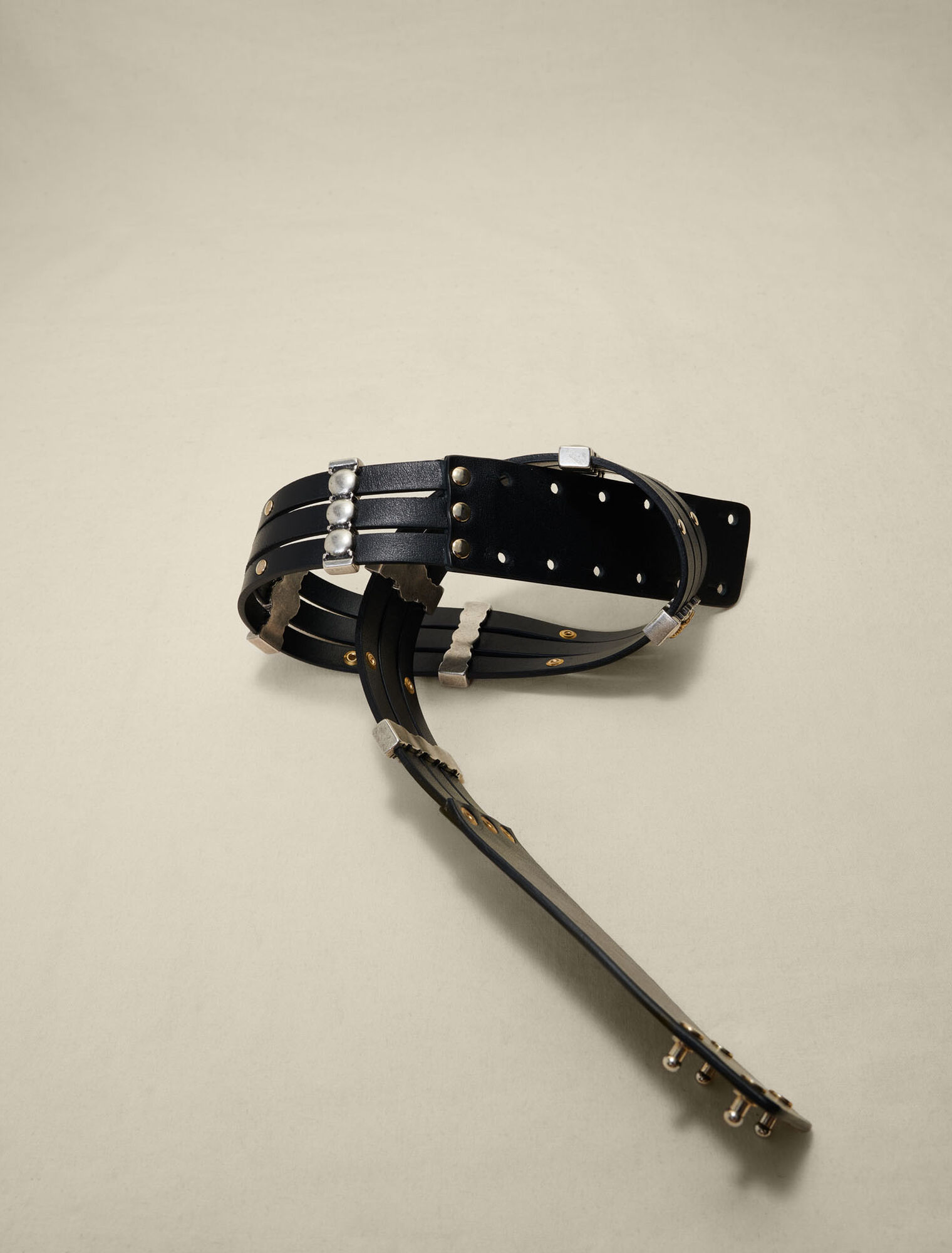 Ceinture en cuir à rivets