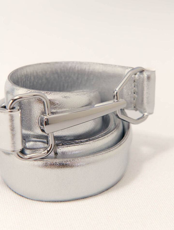 Ceinture en cuir m&eacute;talis&eacute;