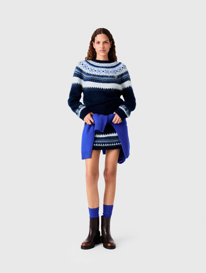 Jacquard knit sweater