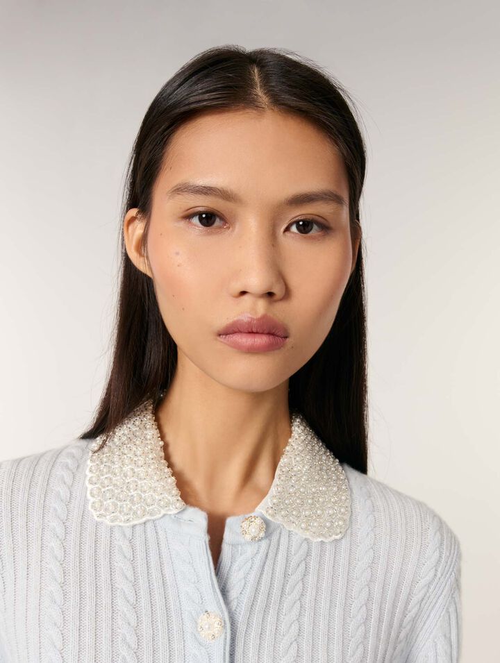 Cardigan à col bijoux