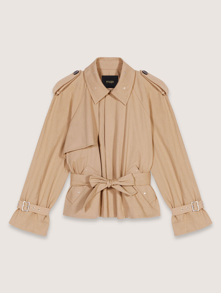 Short studded trench coat
