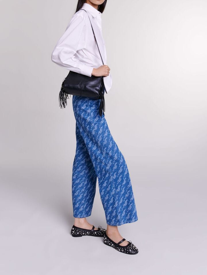 Jean large à motifs
