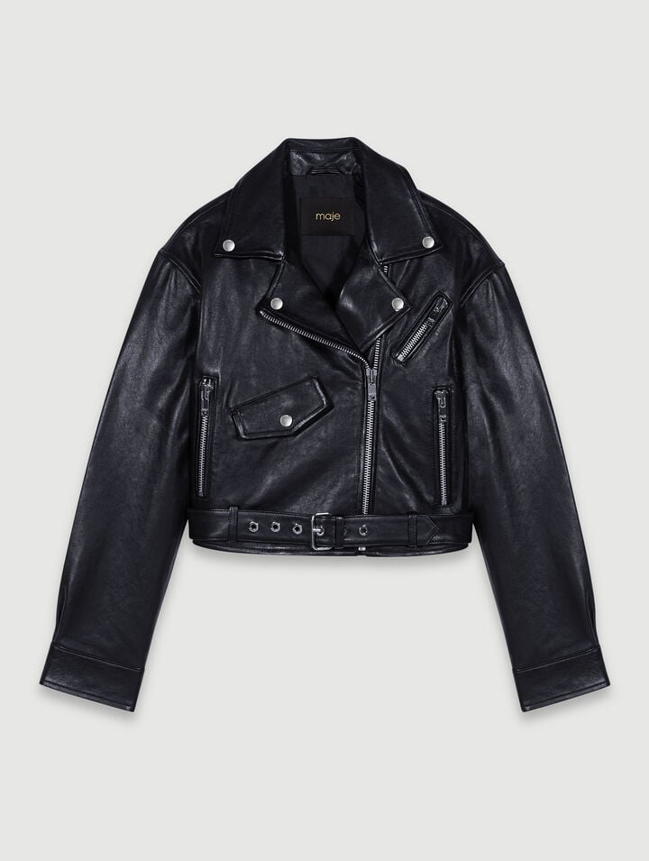 Veste courte en cuir
