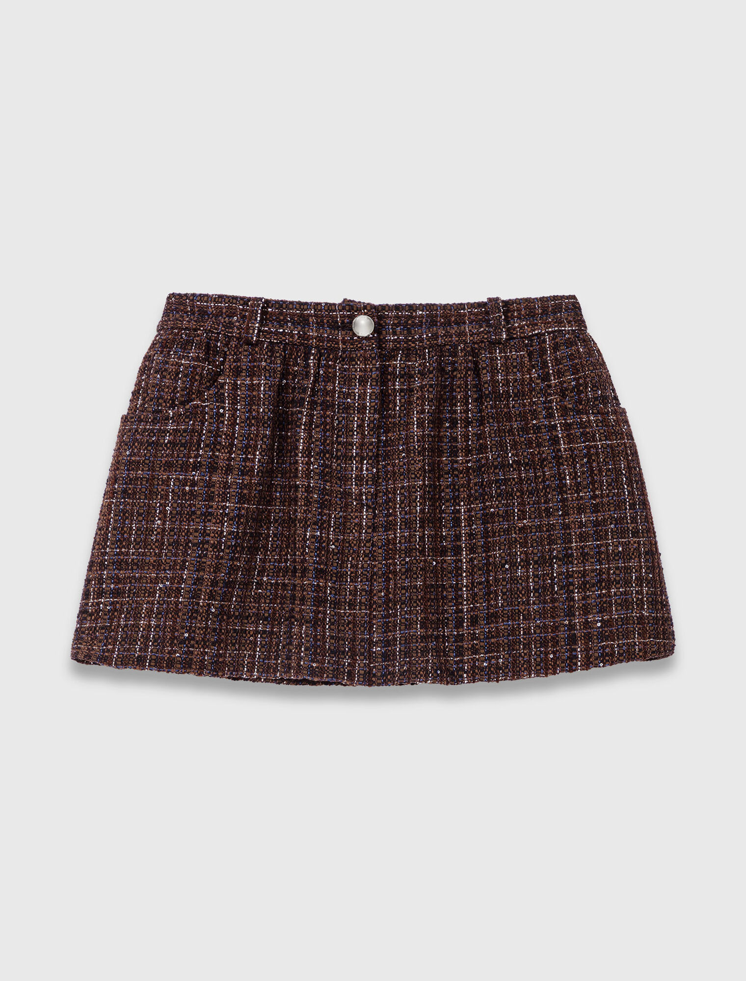 Short en tweed avec bande élastique
