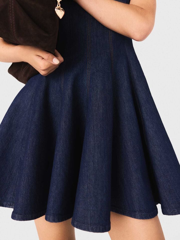 Robe courte en denim avec volants