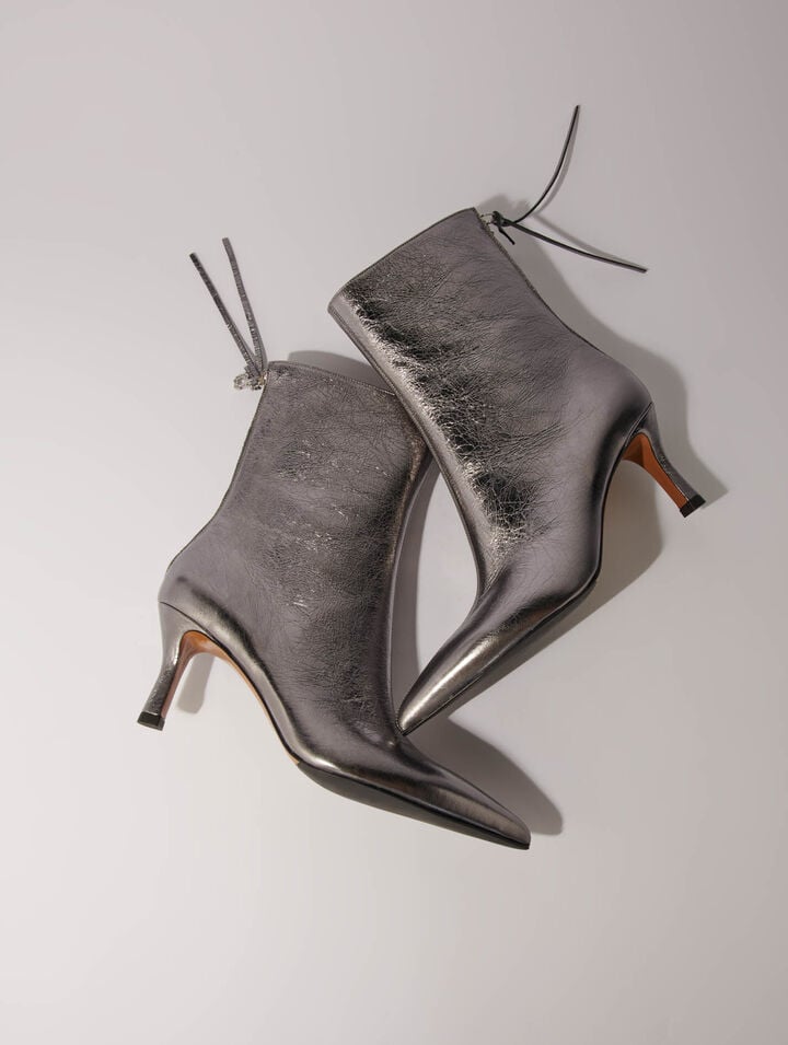 Bottines à bout pointu métalisé