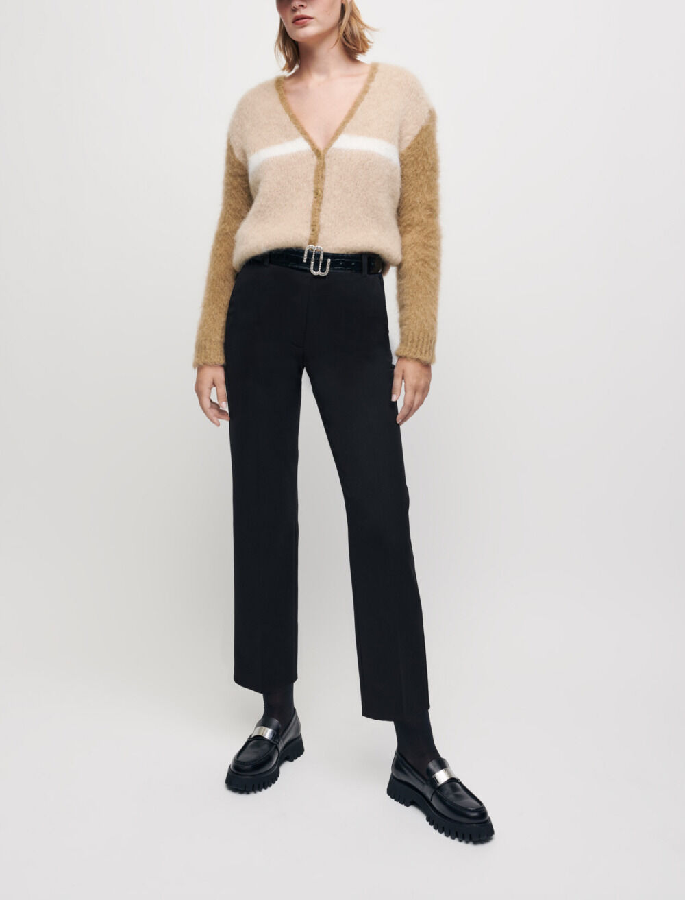 Black mohair cardigan clearance