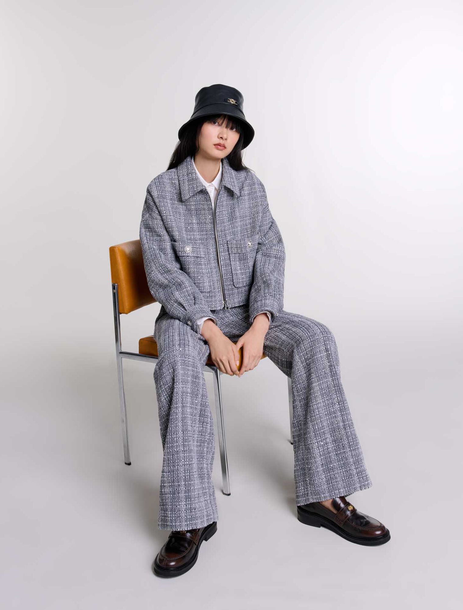 Blouson court en tweed