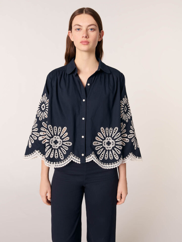 Chemise courte avec détails crochet