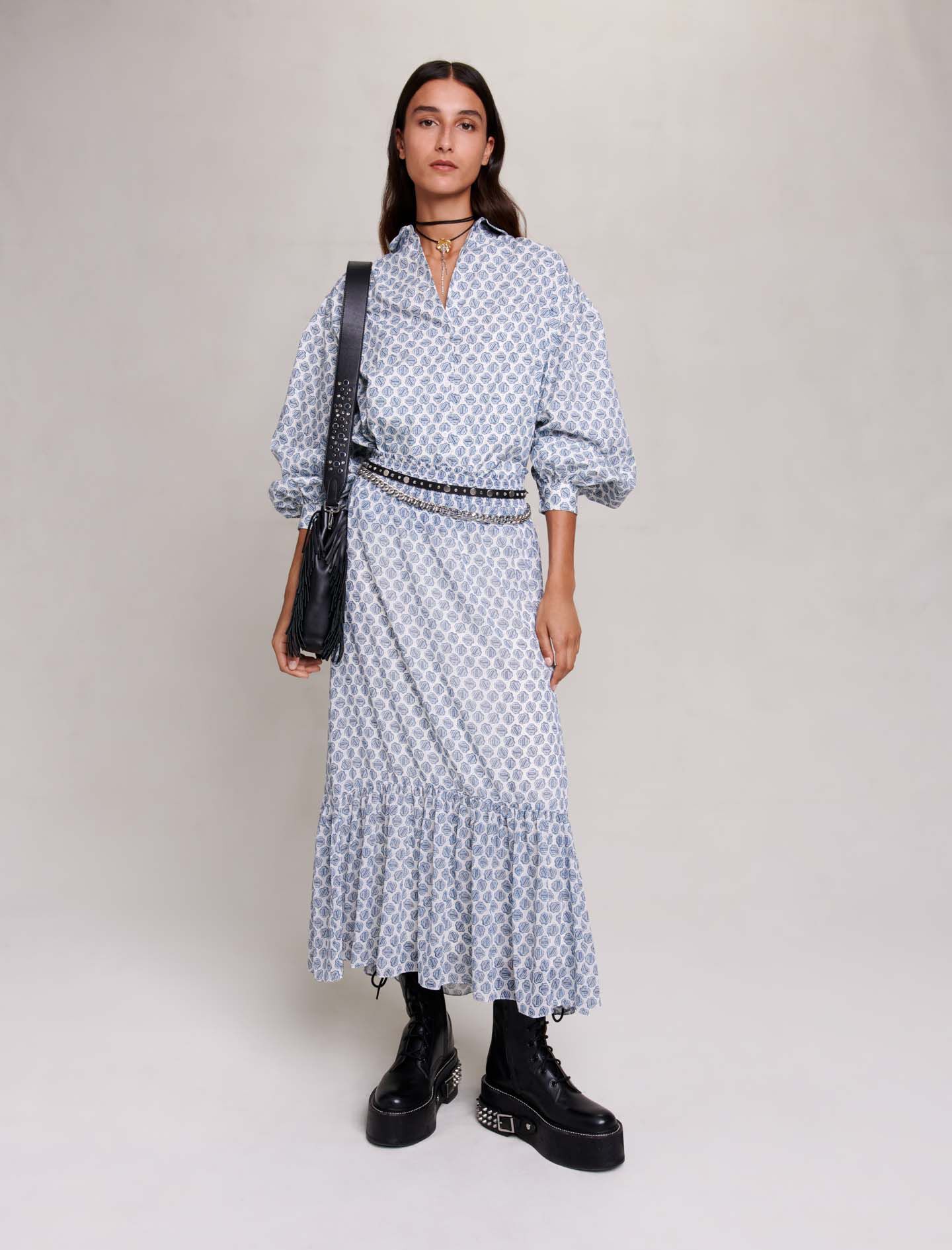 Long asymmetric skirt Printed For Women Maje