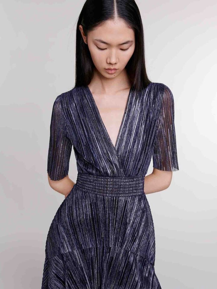 Robe lamée à volants