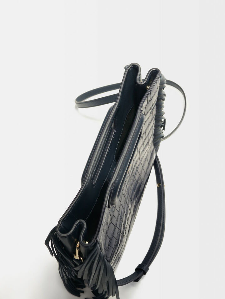 M bag in crocodile-effect leather