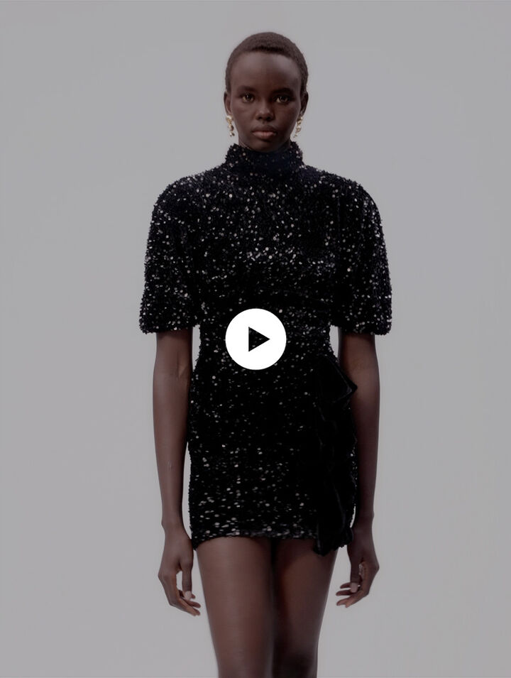 Robe courte velours et sequins