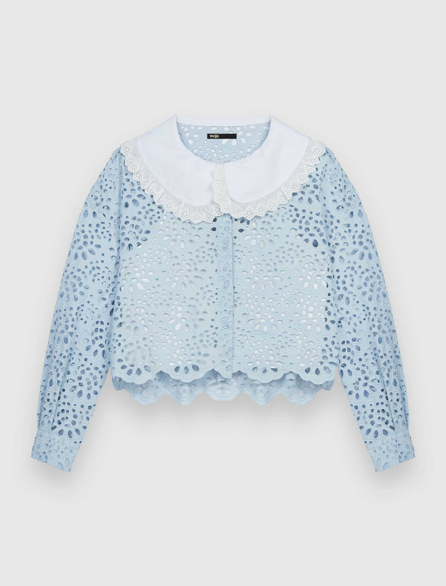 Chemise en guipure à col