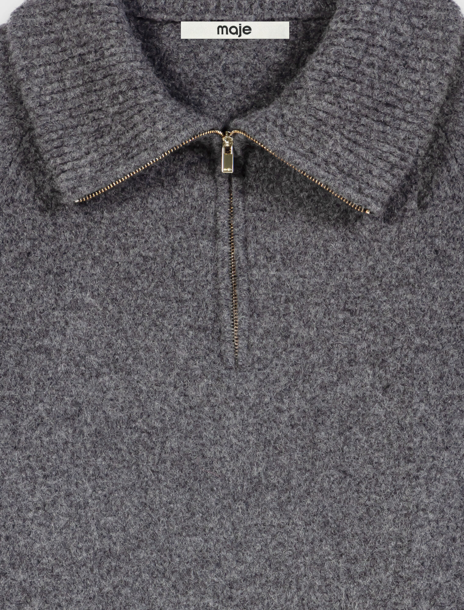 Zip-neck yak sweater