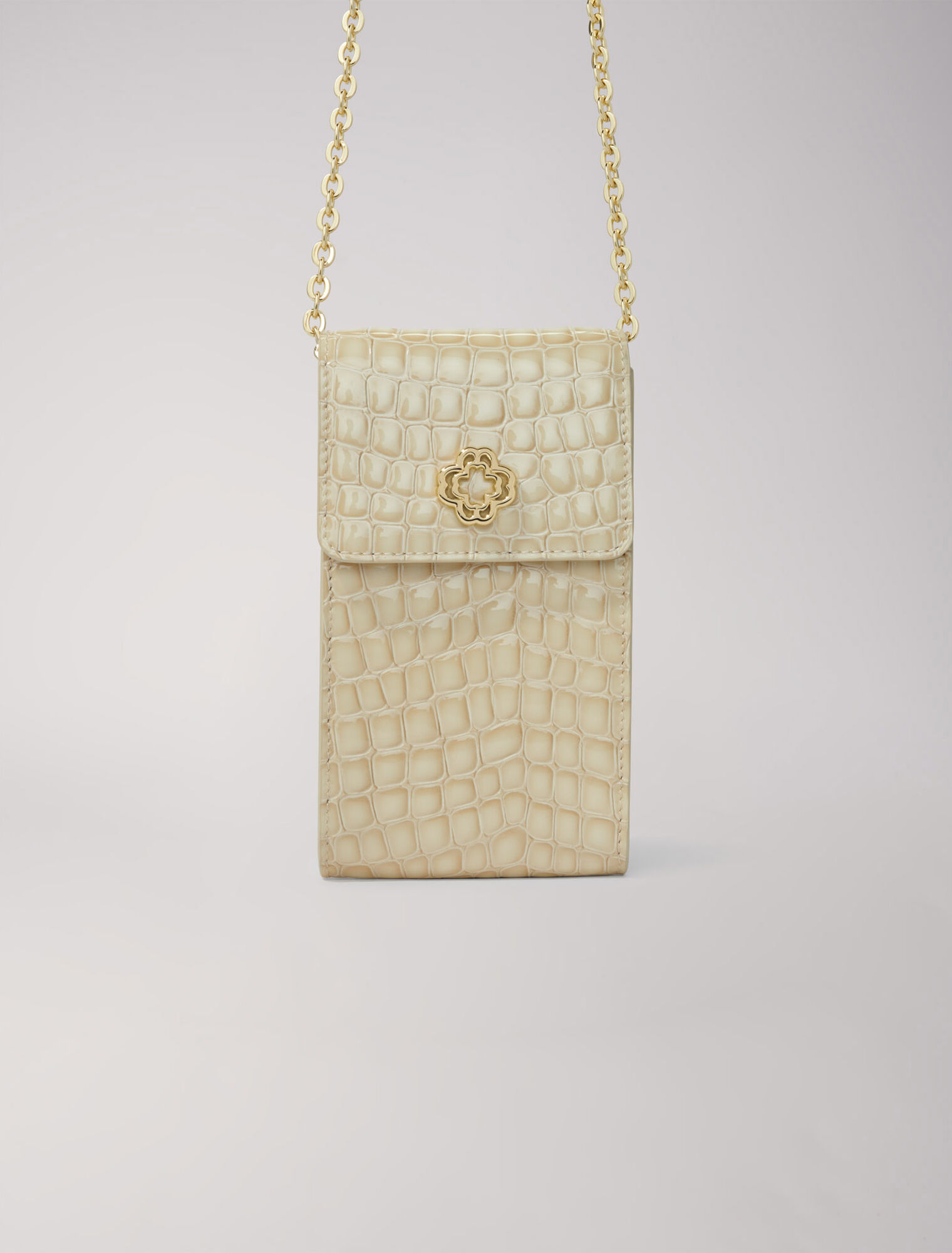 Patent leather phone pouch