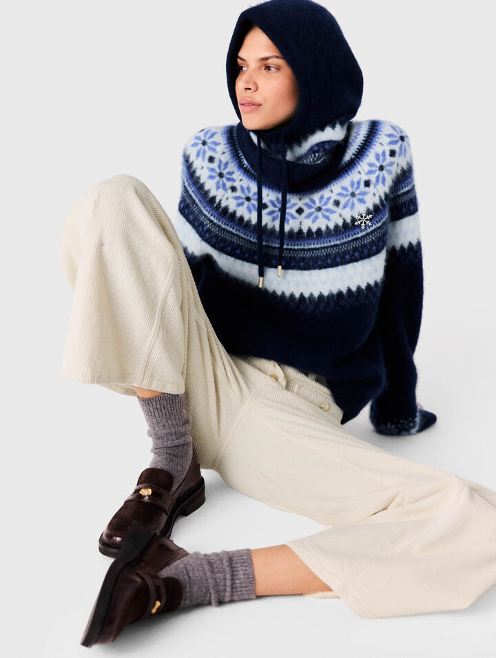 Wide-leg corduroy trousers