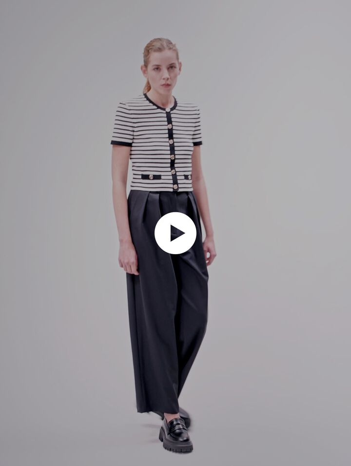 Wide-leg trousers with belt