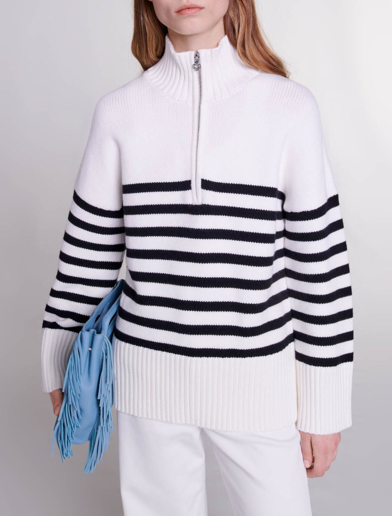 Pull marini&egrave;re col zipp&eacute;