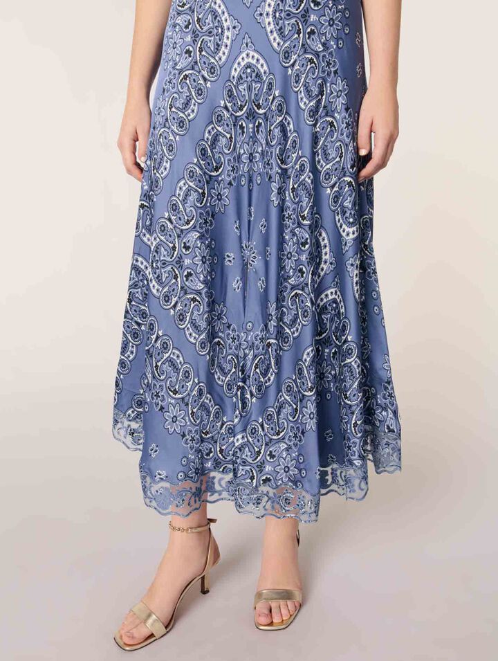 Patterned flowing maxi dress