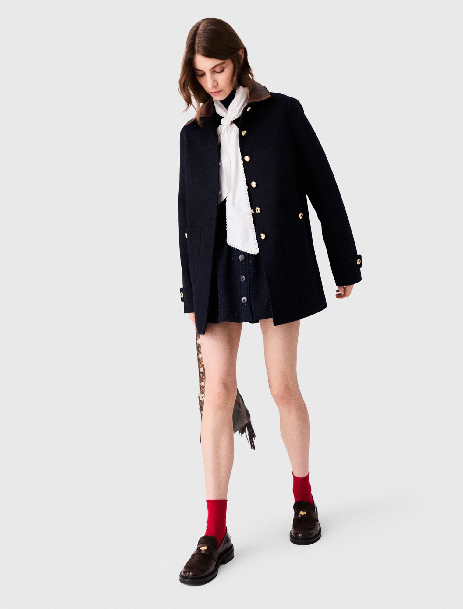 Manteau mi-long en double face