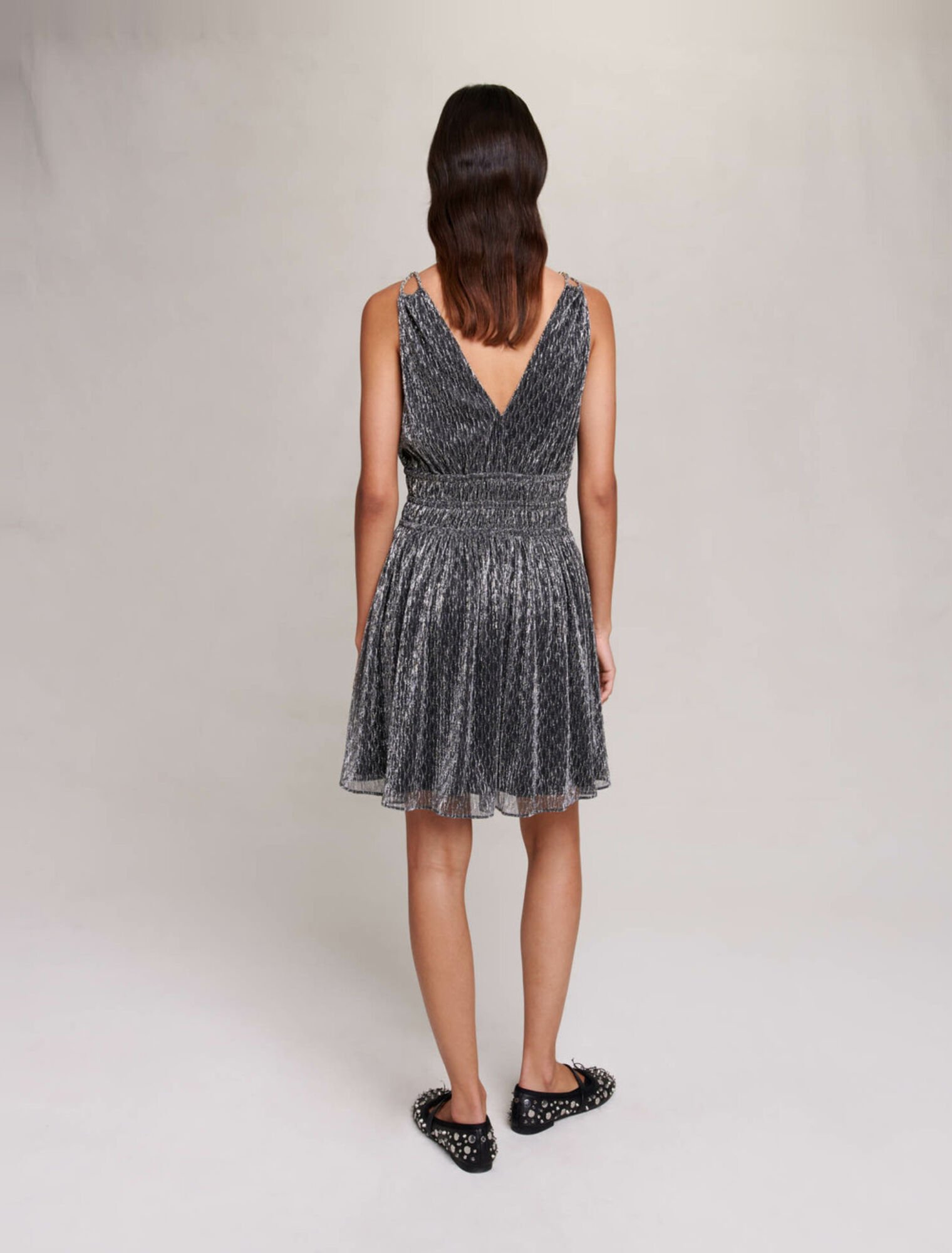 Robe courte argentée