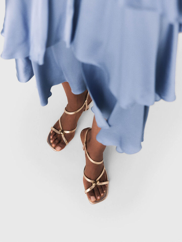 Sandales multibrides m&eacute;talis&eacute;es