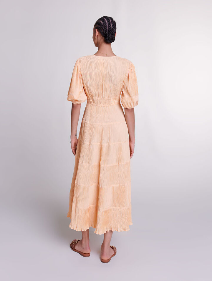 Robe longue plissée